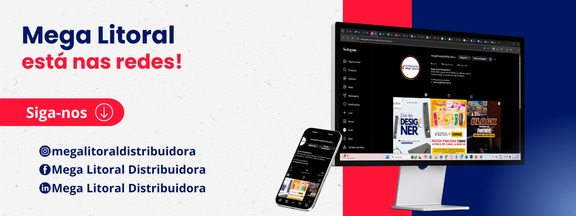 Banner site black friday laranja preto e branco desconto